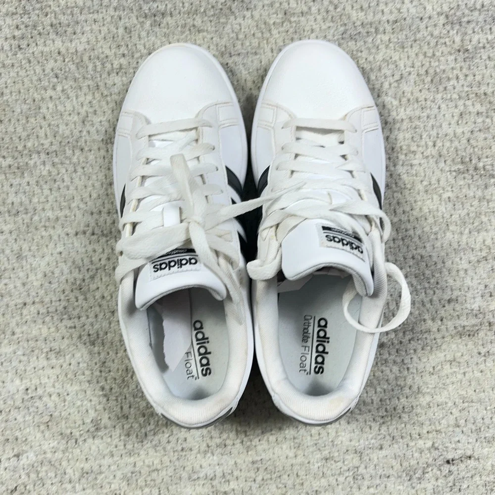 Adidas Cloudfoam Advantage AW4287 White Leather Low Top Sneaker Womens Shoes 10 - Picture 13 of 14